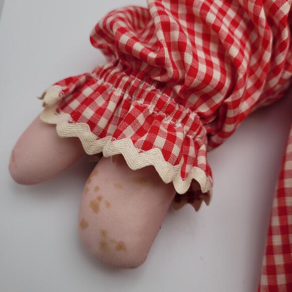 Vintage Creepy Clown Doll 24" Plastic Face Red Check Outfit Halloween Prop Toy - Picture 7 of 11